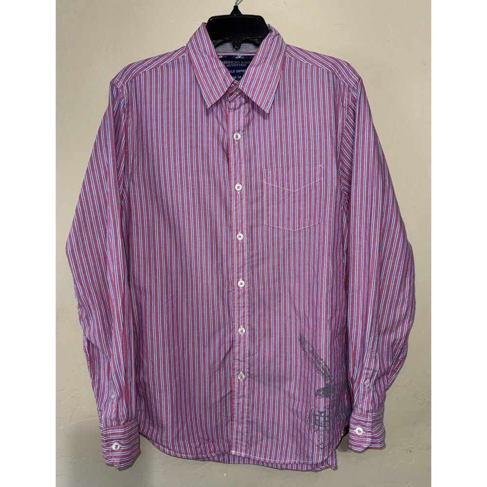 Men's American Eagle Outfitters Vintage‎ Fit Oxford Pink, Blue Pin Stripe Size M